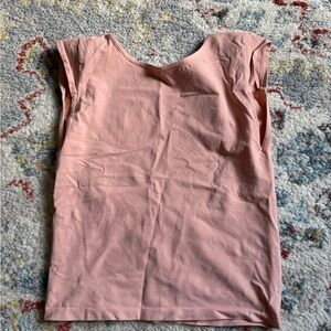 Free People Pink Scoop Neck Open Back Top